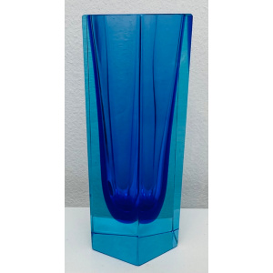 Small Italian Murano Blue Sommerso Glass Vase, 1970s