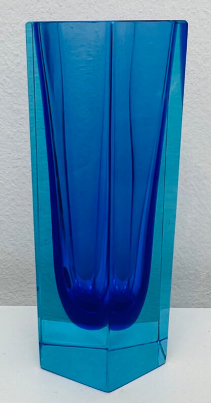 Small Italian Murano Blue Sommerso Glass Vase, 1970s - Image 3