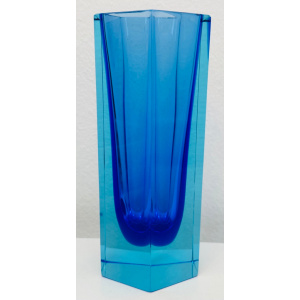 Small Italian Murano Blue Sommerso Glass Vase, 1970s