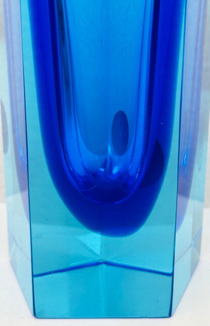 Small Italian Murano Blue Sommerso Glass Vase, 1970s - Image 8