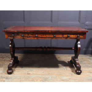 English William IV Library Table In Coromandel