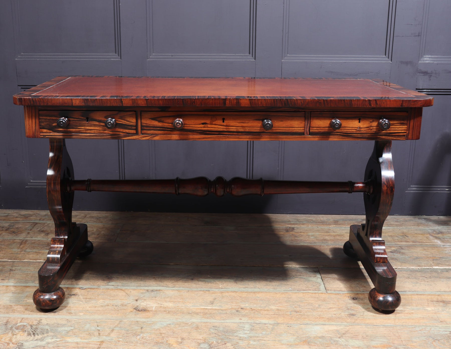 English William IV Library Table In Coromandel