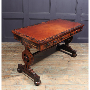 English William IV Library Table In Coromandel