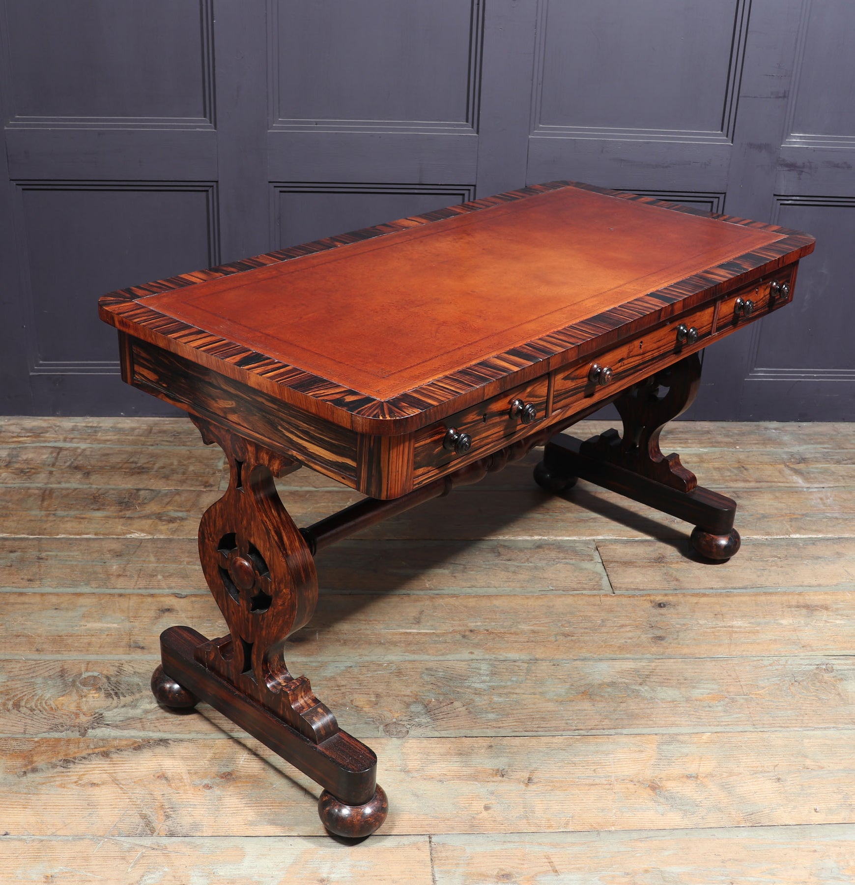 English William IV Library Table In Coromandel