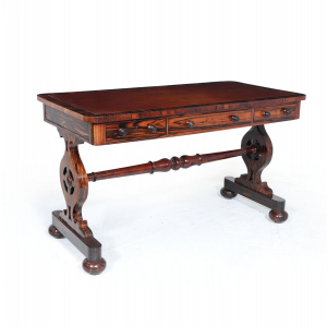 English William IV Library Table In Coromandel