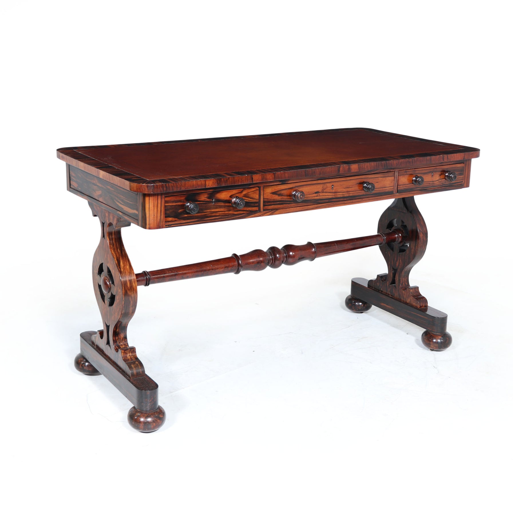 English William IV Library Table In Coromandel