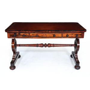 English William IV Library Table In Coromandel