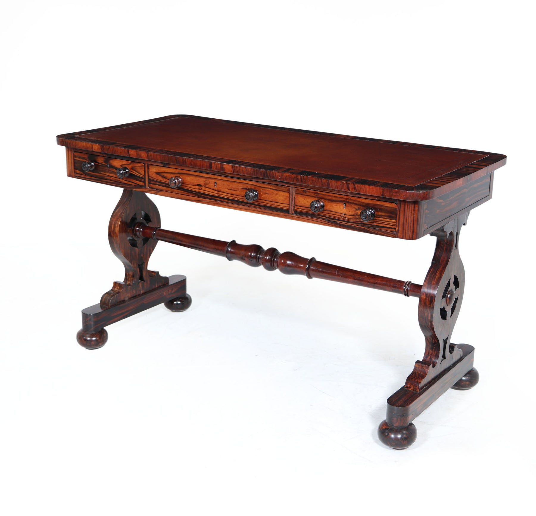 English William IV Library Table In Coromandel