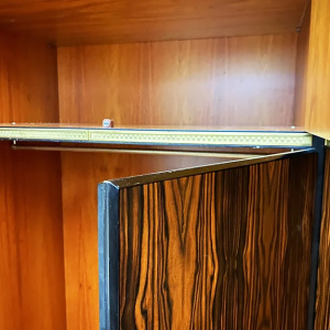 Italian Wardrobe in Macassar and Brass by Adalberto Caraceni for Modernindustria