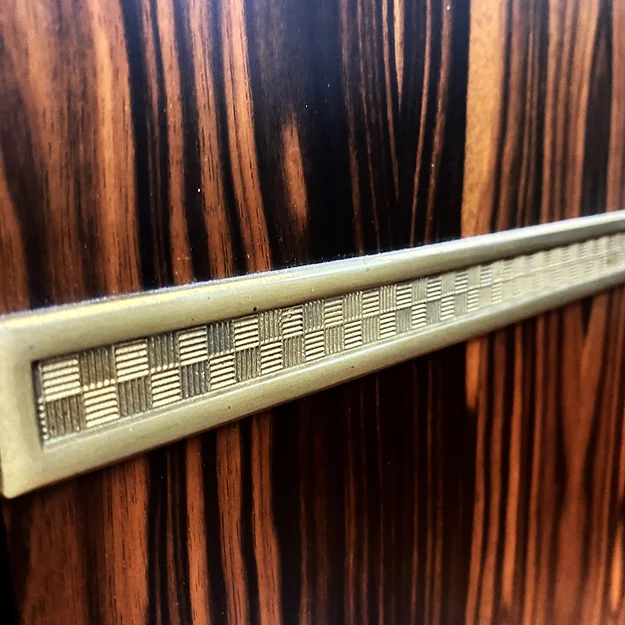 Italian Wardrobe in Macassar and Brass by Adalberto Caraceni for Modernindustria
