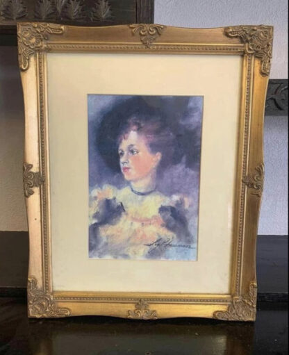 Original Oil Painting Of Woman In Gilt Frame By Artist ‘Roy Freeman’ - Image 2