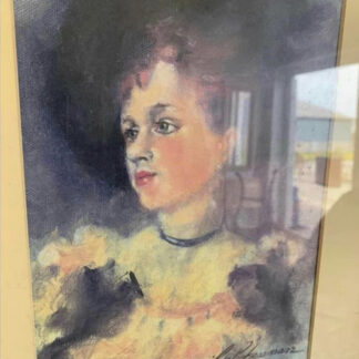 Original Oil Painting Of Woman In Gilt Frame By Artist ‘Roy Freeman’