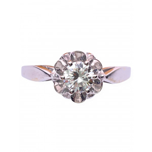 Engagement diamond ring 0,5 ct.  Classic 18K white gold
