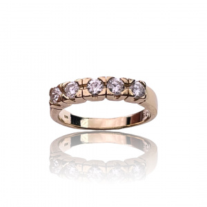 Diamond ring 14K yellow gold with 0.75 ct. diamonds