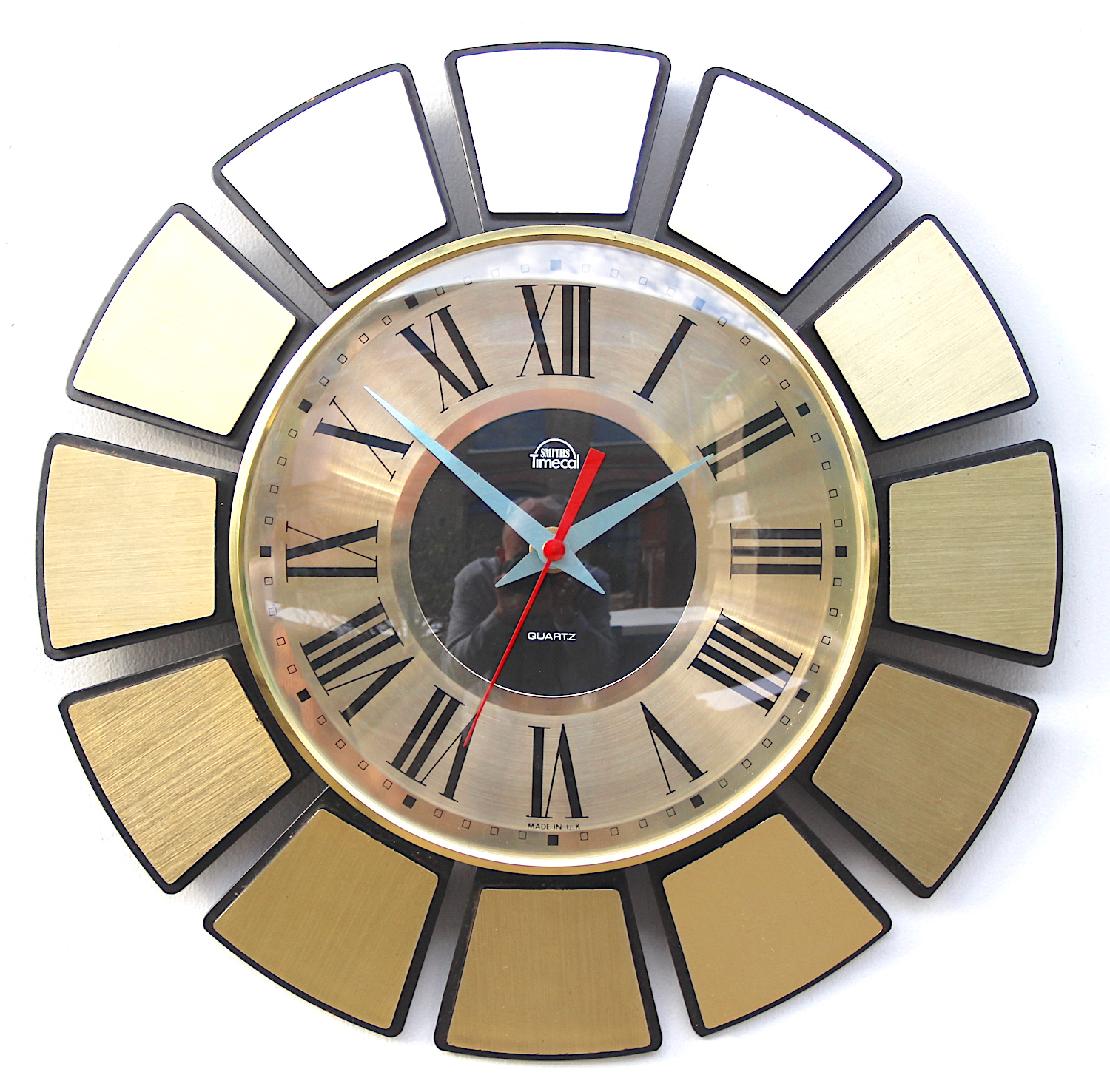 Vintage Sunburst Wall Clock By Smiths