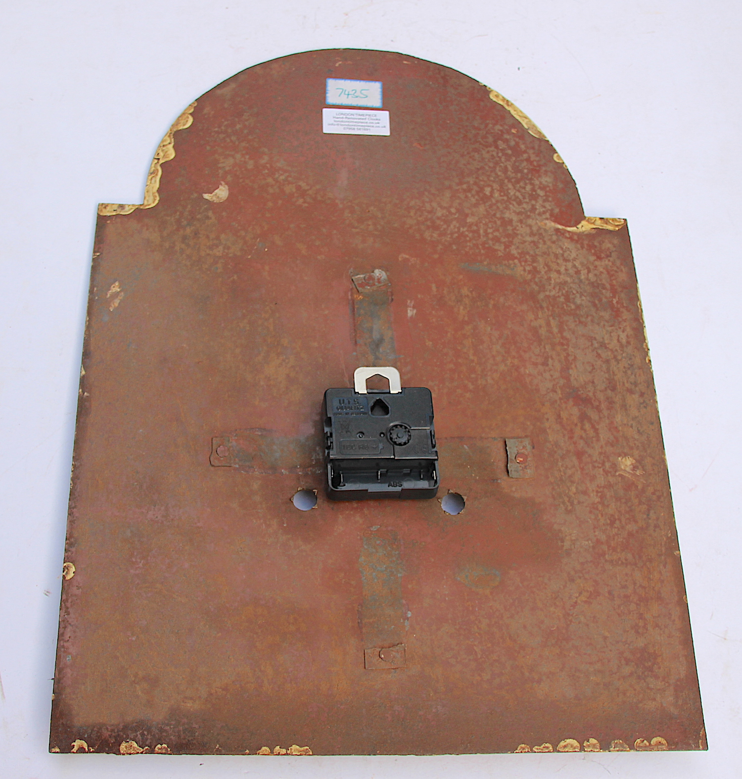 Antique Aged Hand Painted Grandfather Clock Iron Dial