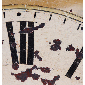 Antique Aged Hand Painted Grandfather Clock Iron Dial