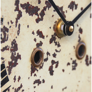Antique Aged Hand Painted Grandfather Clock Iron Dial