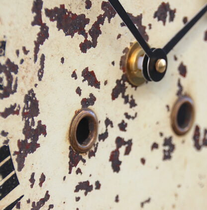 Antique Aged Hand Painted Grandfather Clock Iron Dial - Image 9
