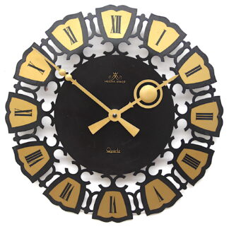 Vintage Sunburst Style Wall Clock By Meister Inker, 1960s
