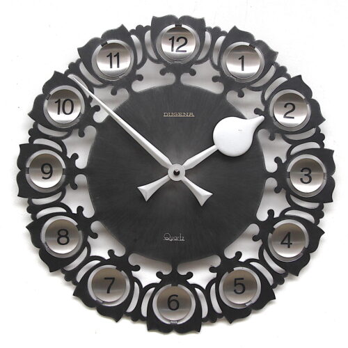 Vintage Brutalist Style Sunburst Wall Clock By Dugena, 1960s