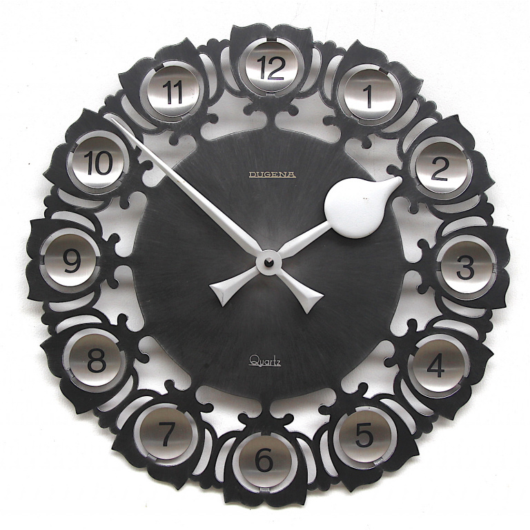 Vintage Brutalist Style Sunburst Wall Clock By Dugena, 1960s
