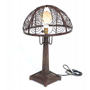 Art Deco Wrought Iron Lamp C1930