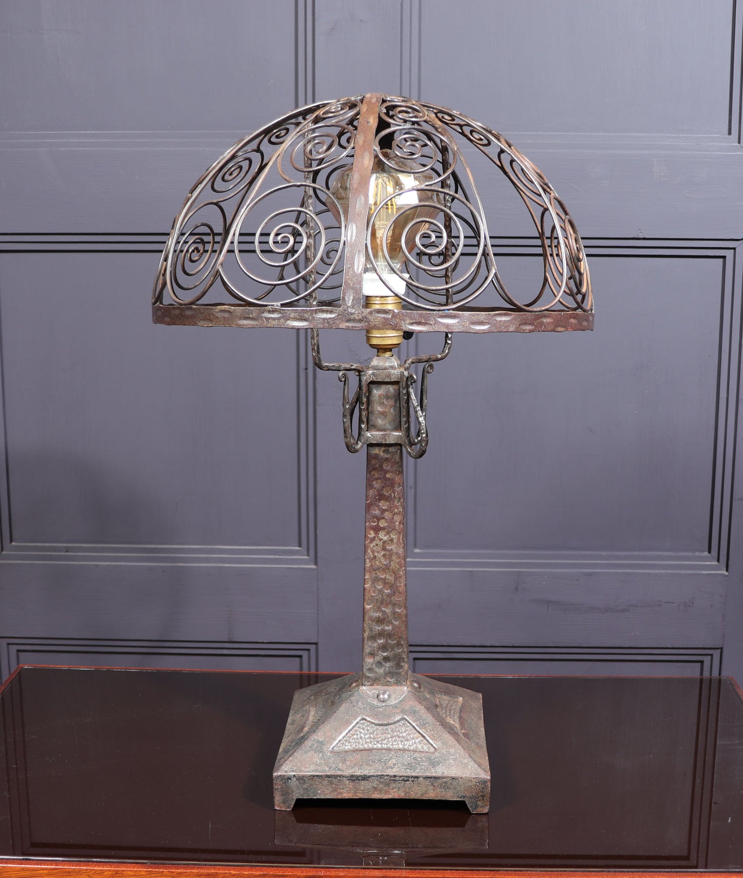 Art Deco Wrought Iron Lamp C1930