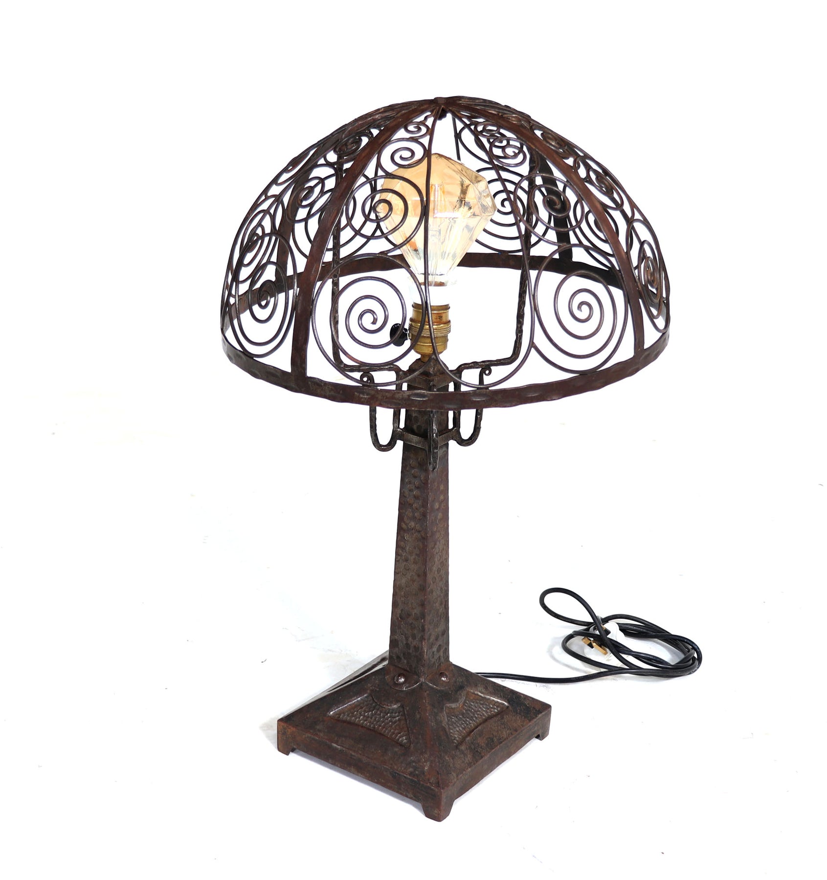 Art Deco Wrought Iron Lamp C1930