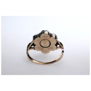 Big Antique Diamond Flower Ring Ca. 3.5ct Total