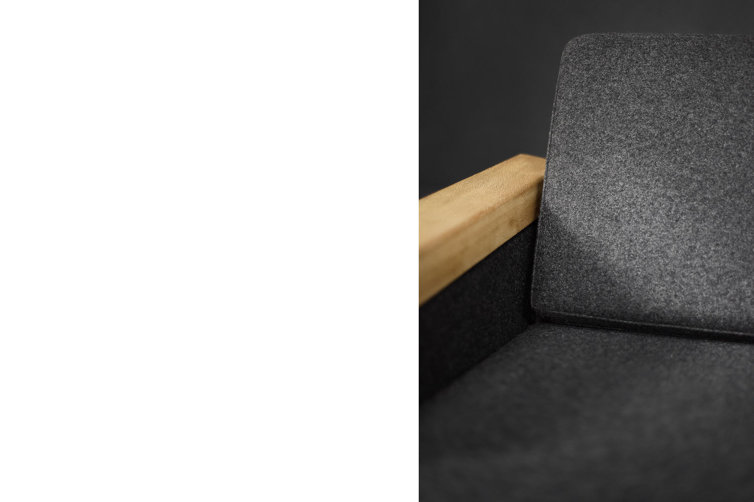 Vintage Mid-Century Danish Modern Oak & Felt Lounge Chairs, 1960s, Set of 2