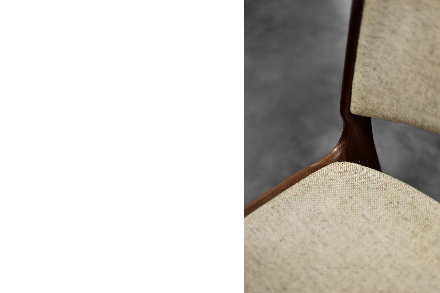 Vintage Scandinavian Modern Teak and Beige Wool Dining Chairs Model 89 by Erik Buch for Anderstrup Møbelfabrik, 1950s, Set of 4