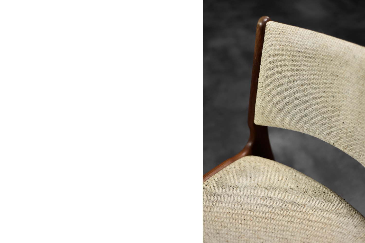 Vintage Scandinavian Modern Teak and Beige Wool Dining Chairs Model 89 by Erik Buch for Anderstrup Møbelfabrik, 1950s, Set of 4