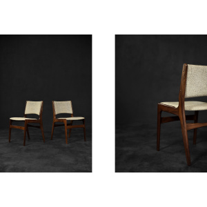 Vintage Scandinavian Modern Teak and Beige Wool Dining Chairs Model 89 by Erik Buch for Anderstrup Møbelfabrik, 1950s, Set of 4