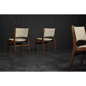 Vintage Scandinavian Modern Teak and Beige Wool Dining Chairs Model 89 by Erik Buch for Anderstrup Møbelfabrik, 1950s, Set of 4