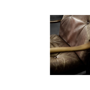 Vintage Mid-Century Danish Modern Beech & Brown Leather High Armchair from Farstrup Møbler, 1970s