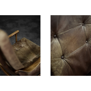 Vintage Mid-Century Danish Modern Beech & Brown Leather High Armchair from Farstrup Møbler, 1970s