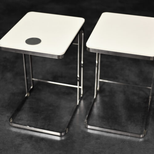 Vintage Mid-Century Italian Modern White Coffee Table Carlotta by Antonio Citterio for Flexform, 1997, Set of 2