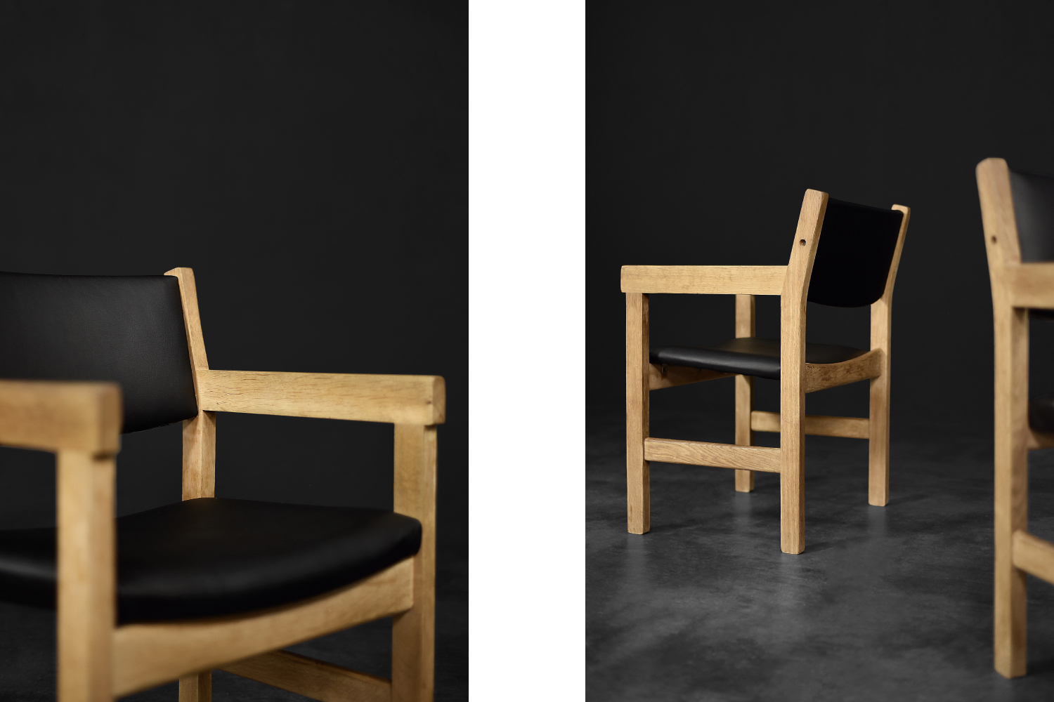 Vintage Mid-Century Danish Modern Oak Chairs by Hans J. Wegner for Getama, 1960s, Set of 4