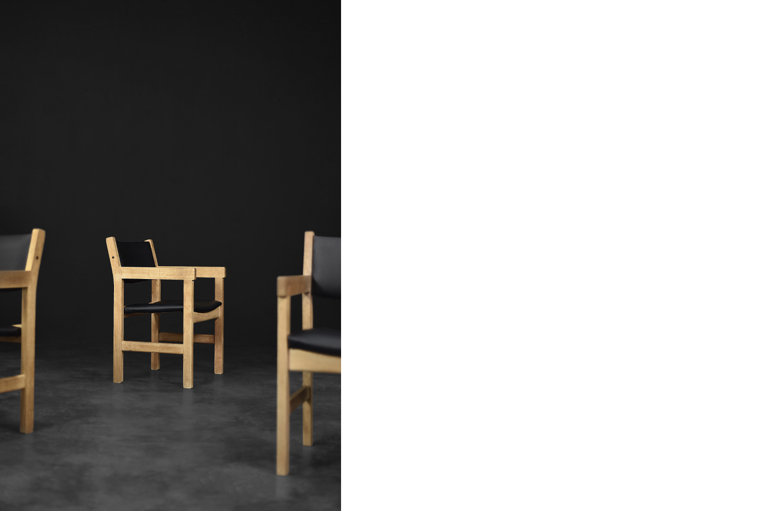Vintage Mid-Century Danish Modern Oak Chairs by Hans J. Wegner for Getama, 1960s, Set of 4