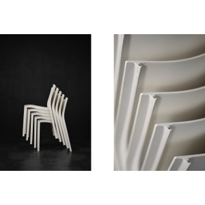 Vintage Mid-Century French Modern Slick Slick White Plastic Chairs by Philippe Starck for XO Design, 1999, Set of 5
