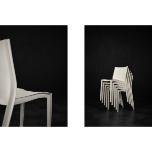 Vintage Mid-Century French Modern Slick Slick White Plastic Chairs by Philippe Starck for XO Design, 1999, Set of 5