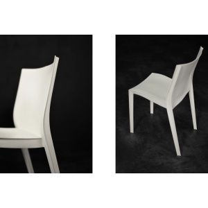Vintage Mid-Century French Modern Slick Slick White Plastic Chairs by Philippe Starck for XO Design, 1999, Set of 5
