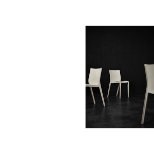 Vintage Mid-Century French Modern Slick Slick White Plastic Chairs by Philippe Starck for XO Design, 1999, Set of 5