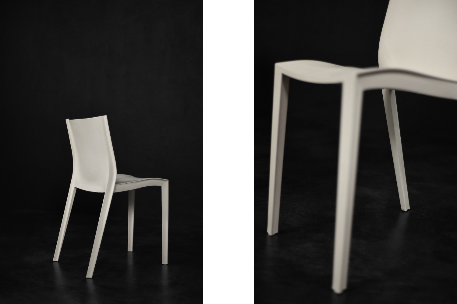 Vintage Mid-Century French Modern Slick Slick White Plastic Chairs by Philippe Starck for XO Design, 1999, Set of 5