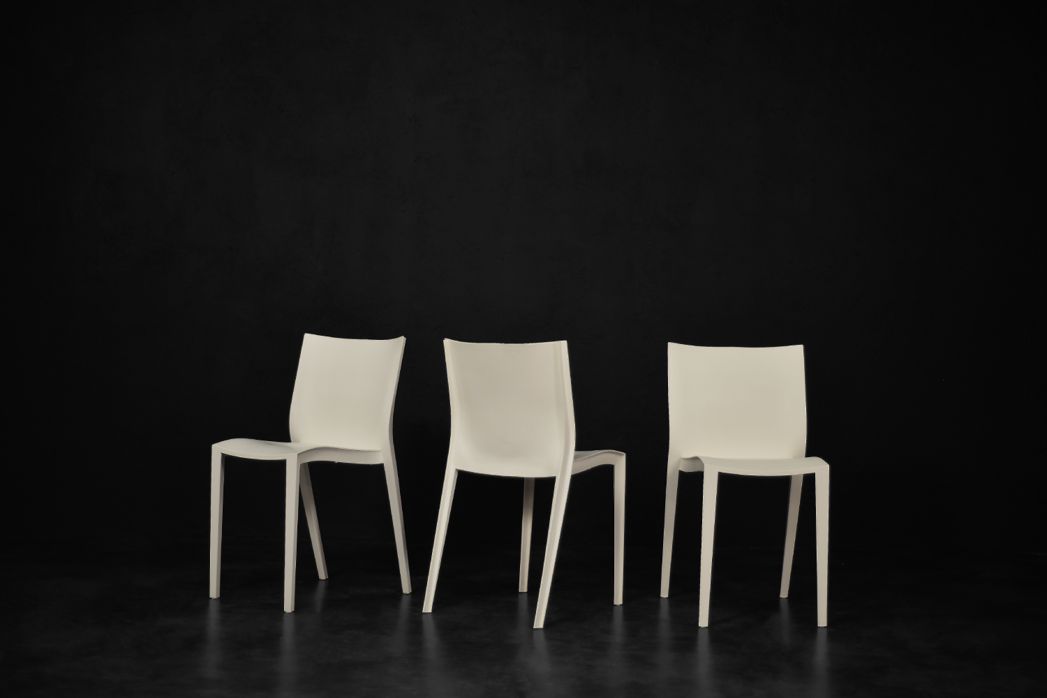 Vintage Mid-Century French Modern Slick Slick White Plastic Chairs by Philippe Starck for XO Design, 1999, Set of 5