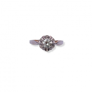 Engagement diamond ring 0,5 ct.  Classic 18K white gold