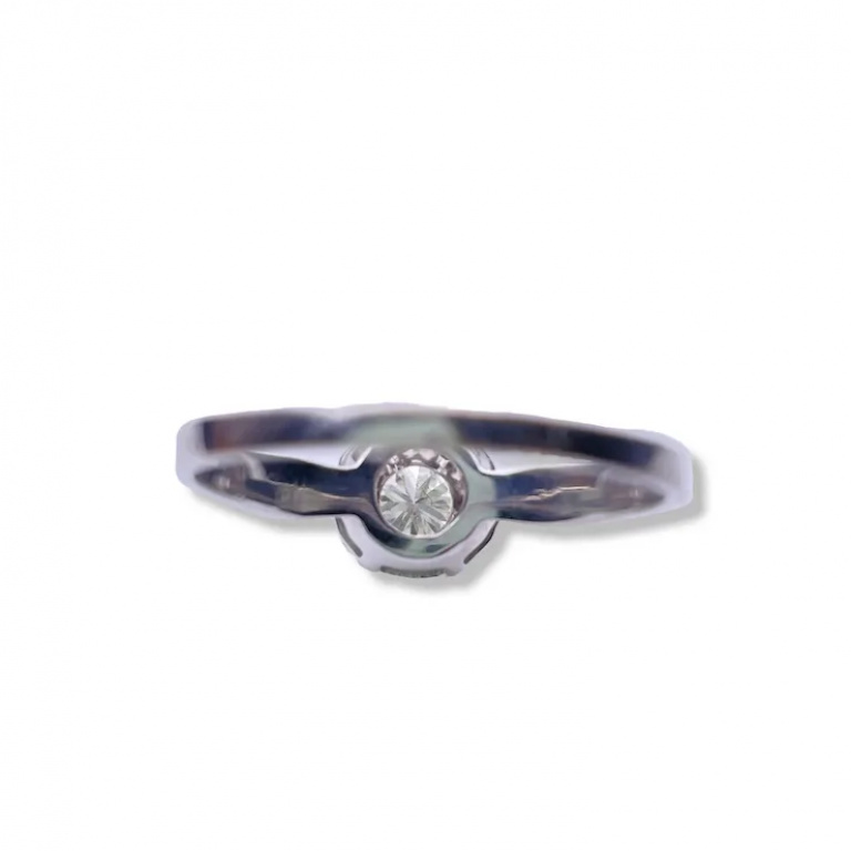 Engagement diamond ring 0,5 ct.  Classic 18K white gold - Image 6