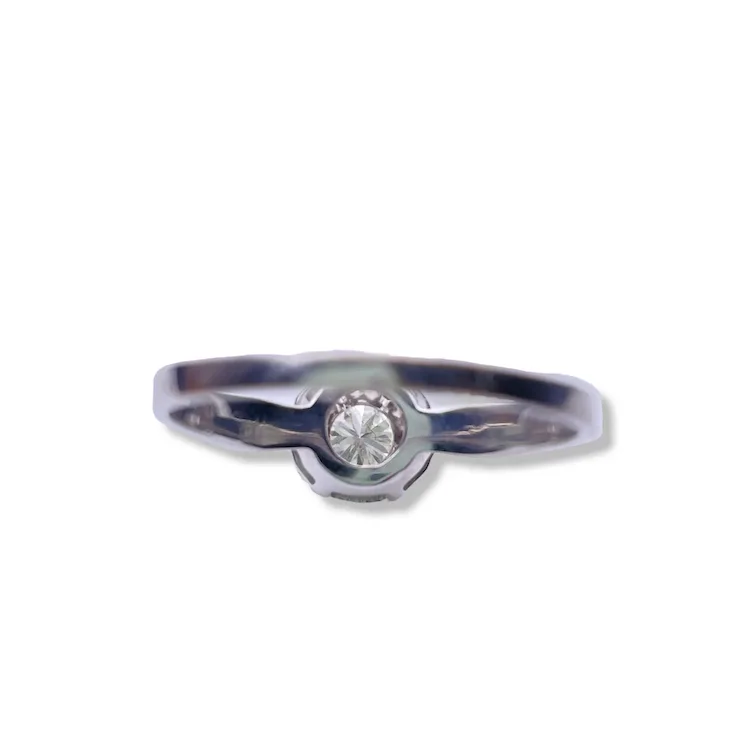 Engagement diamond ring 0,5 ct.  Classic 18K white gold