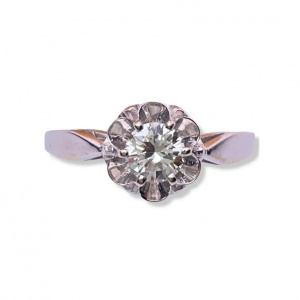 Engagement diamond ring 0,5 ct.  Classic 18K white gold